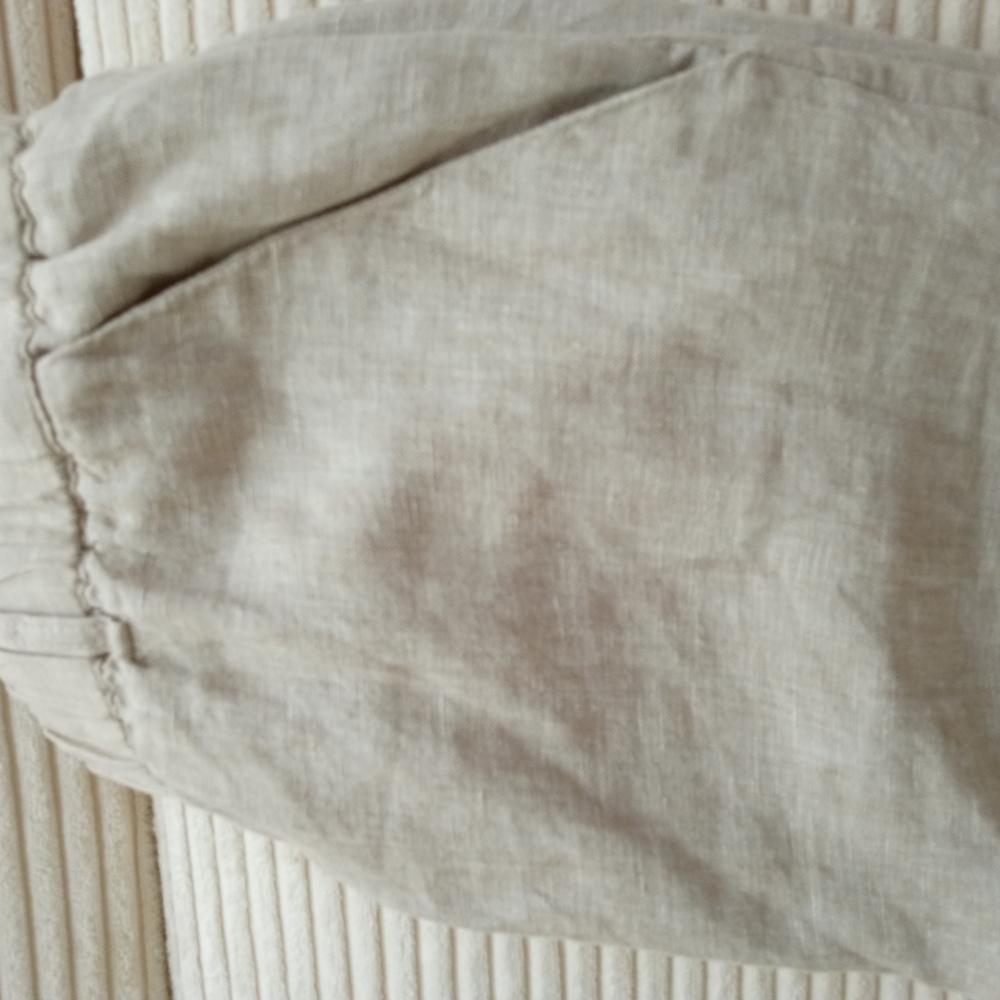 Quince Beige Linen Ankle Pants Size Small